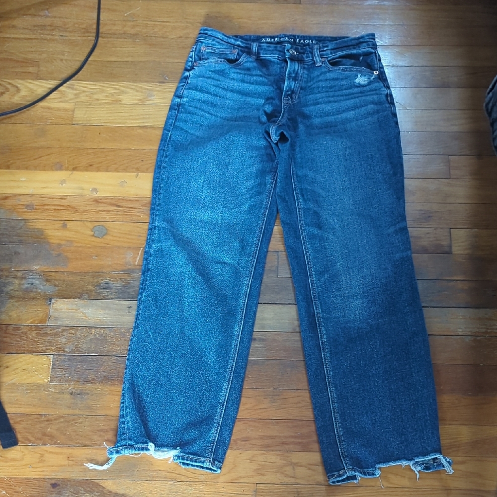 American Eagle Outfitters Dark Blue Straight Leg Jeans